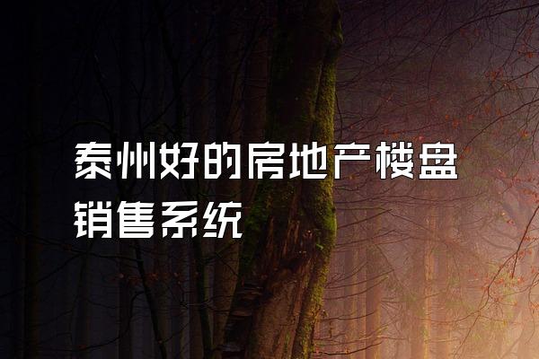 泰州好的房地产楼盘销售系统