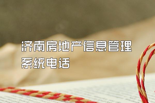 济南房地产信息管理系统电话