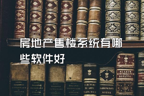 房地产售楼系统有哪些软件好