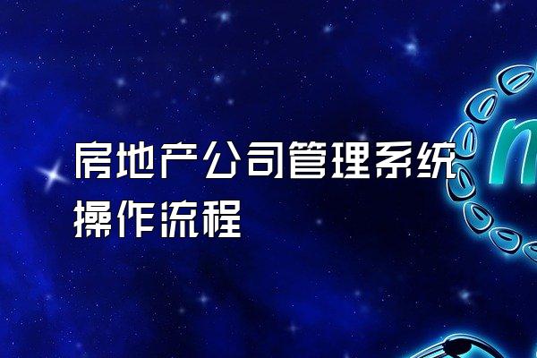 房地产公司管理系统操作流程