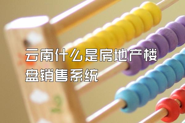 云南什么是房地产楼盘销售系统