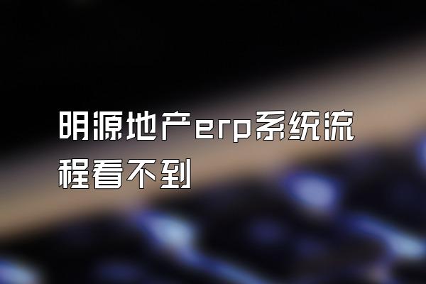 明源地产erp系统流程看不到
