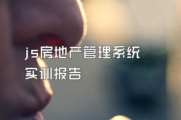 js房地产管理系统实训报告