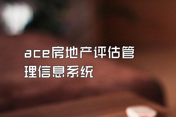 ace房地产评估管理信息系统