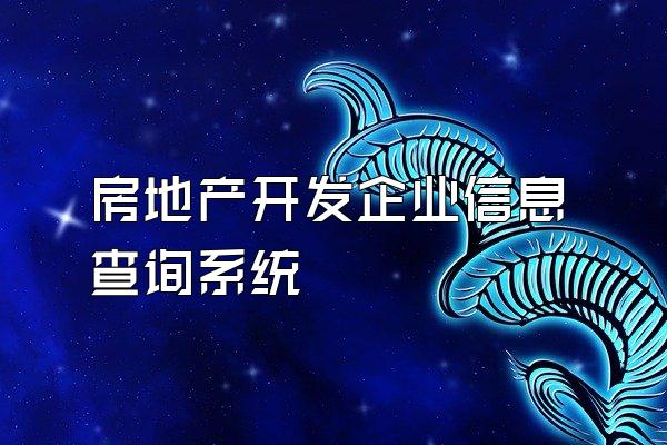 房地产开发企业信息查询系统