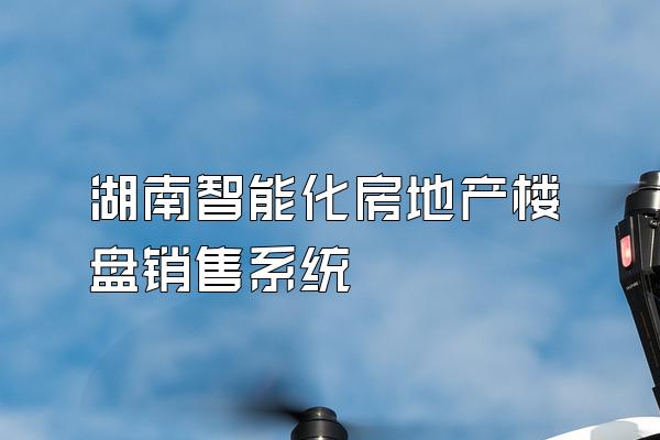 湖南智能化房地产楼盘销售系统