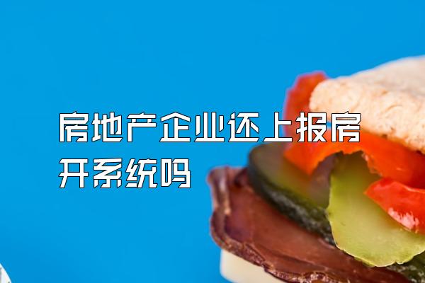 房地产企业还上报房开系统吗