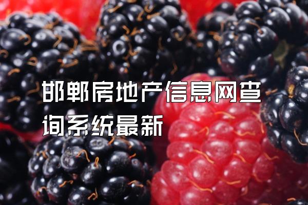 邯郸房地产信息网查询系统最新