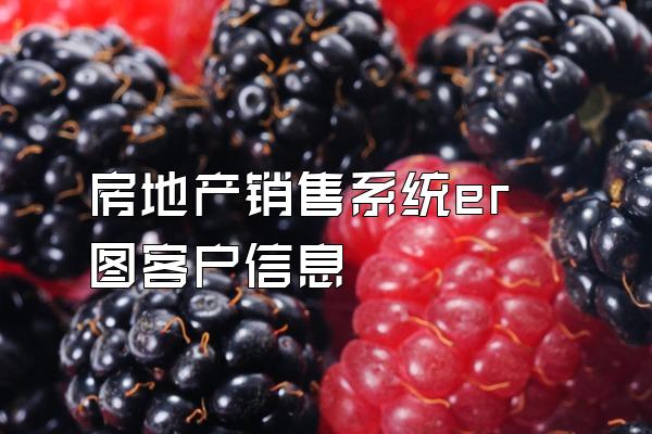 房地产销售系统er图客户信息