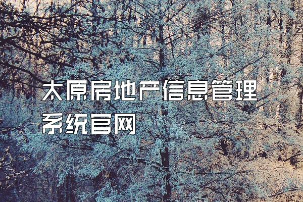 太原房地产信息管理系统官网
