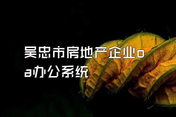 吴忠市房地产企业oa办公系统
