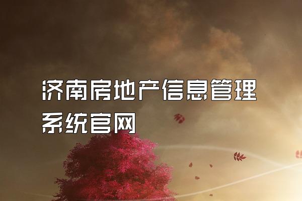济南房地产信息管理系统官网