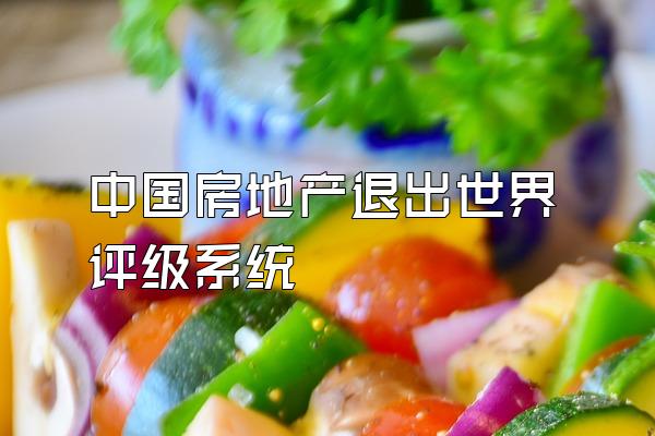 中国房地产退出世界评级系统