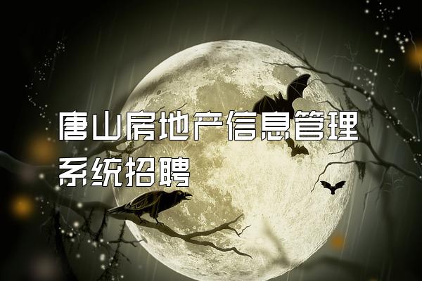 唐山房地产信息管理系统招聘