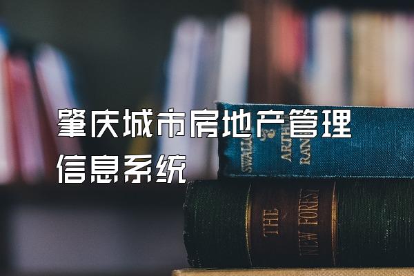 肇庆城市房地产管理信息系统