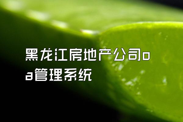 黑龙江房地产公司oa管理系统