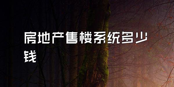 房地产售楼系统多少钱