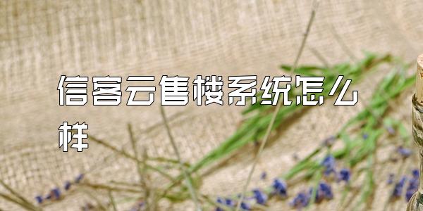 信客云售楼系统怎么样