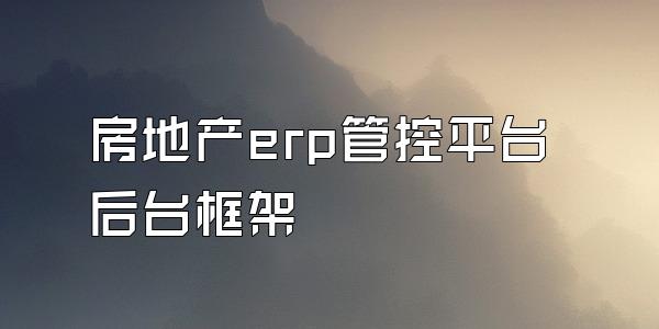 房地产erp管控平台后台框架