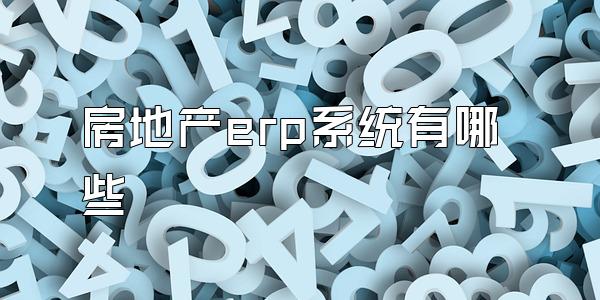 房地产erp系统有哪些
