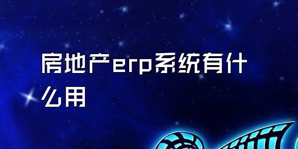 房地产erp系统有什么用
