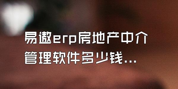 易遨erp房地产中介管理软件多少钱一年