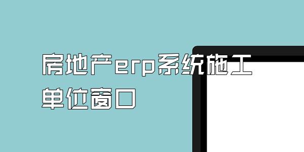 房地产erp系统施工单位窗口