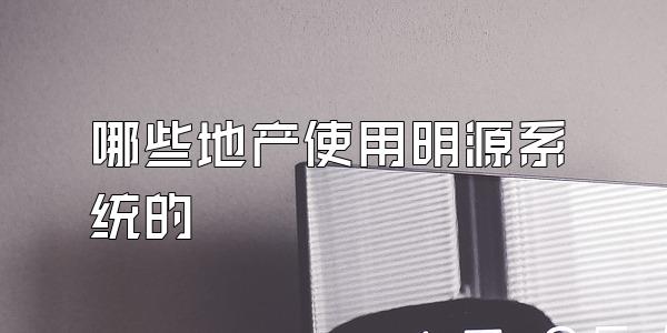 哪些地产使用明源系统的
