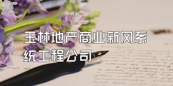 玉林地产商业新风系统工程公司