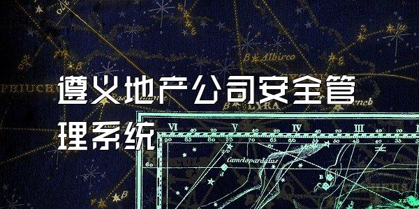 遵义地产公司安全管理系统