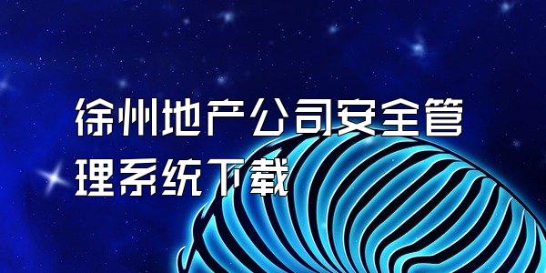 徐州地产公司安全管理系统下载