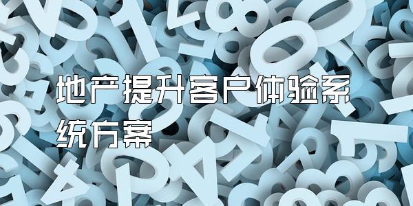 地产提升客户体验系统方案