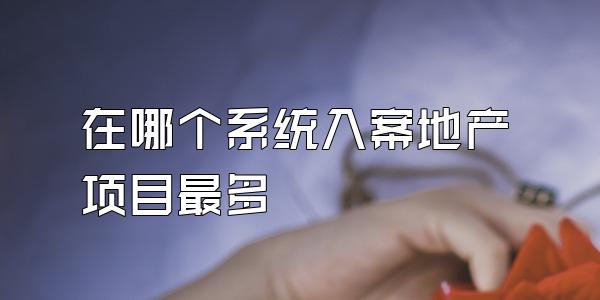 在哪个系统入案地产项目最多