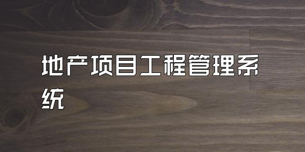 地产项目工程管理系统