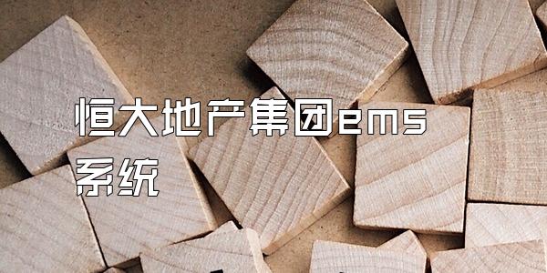 恒大地产集团ems系统