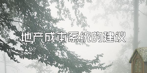 地产成本系统的建议