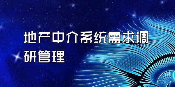 地产中介系统需求调研管理