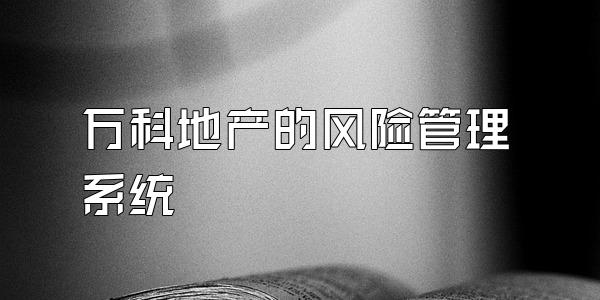 万科地产的风险管理系统