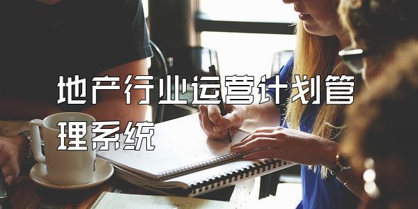 地产行业运营计划管理系统