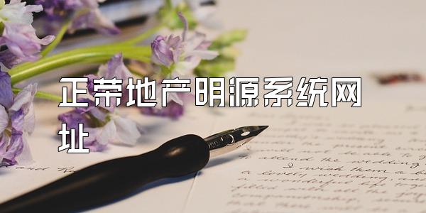 正荣地产明源系统网址