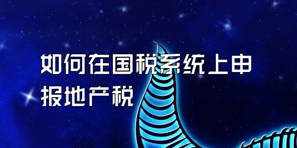 如何在国税系统上申报地产税