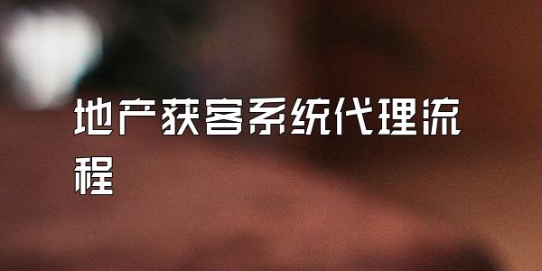 地产获客系统代理流程
