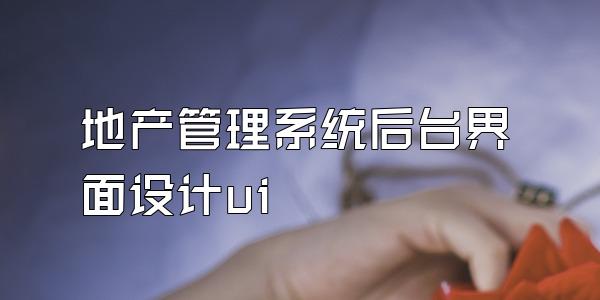 地产管理系统后台界面设计ui