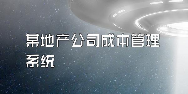 某地产公司成本管理系统