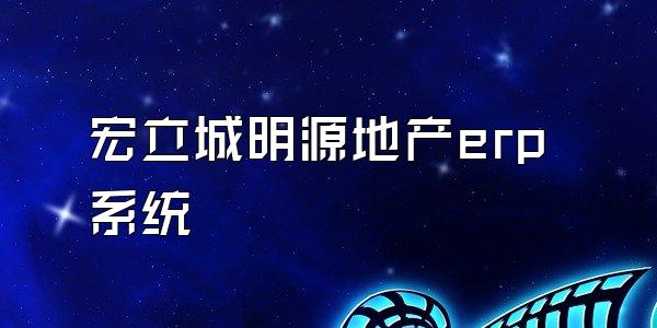 宏立城明源地产erp系统