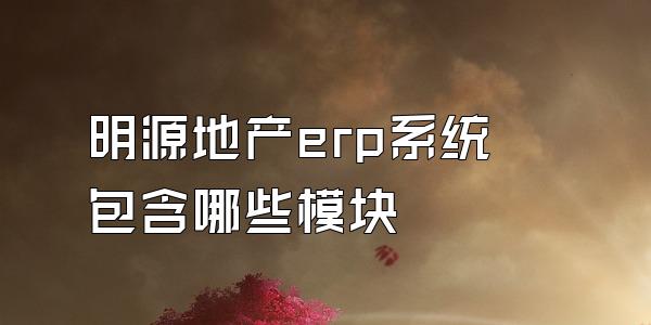 明源地产erp系统包含哪些模块