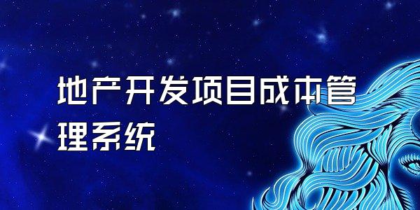 地产开发项目成本管理系统