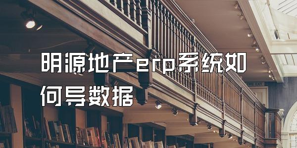 明源地产erp系统如何导数据