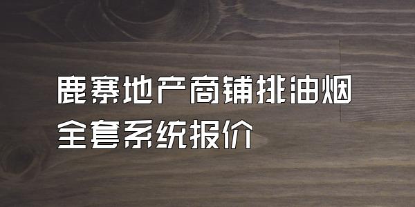 鹿寨地产商铺排油烟全套系统报价