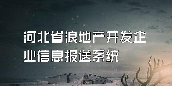 河北省浪地产开发企业信息报送系统